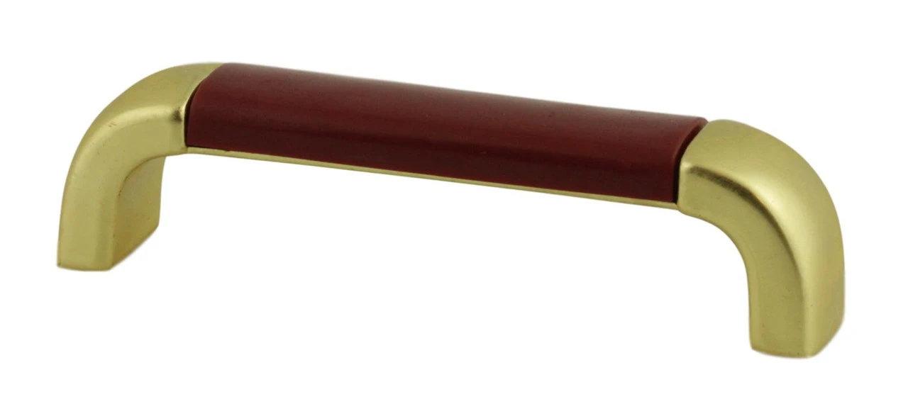 Amerock 3-3/4" Ceramic Pull Brass & Cranberry 1 Amerock 3-3/4" Ceramic Pull Brass & Cranberry