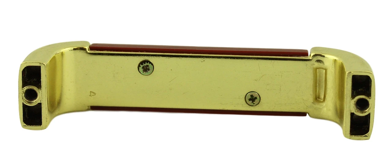 Amerock 3-3/4" Ceramic Pull Brass & Cranberry 2 Amerock 3-3/4" Ceramic Pull Brass & Cranberry - Image 2