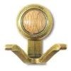 Amerock Coat Hook - Antique Brass W/ Oak Center AM-BP76262-OB