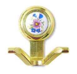 Amerock Coat Hook - Bright Brass W/ Ceramic Insert AM-BP76262-FW3