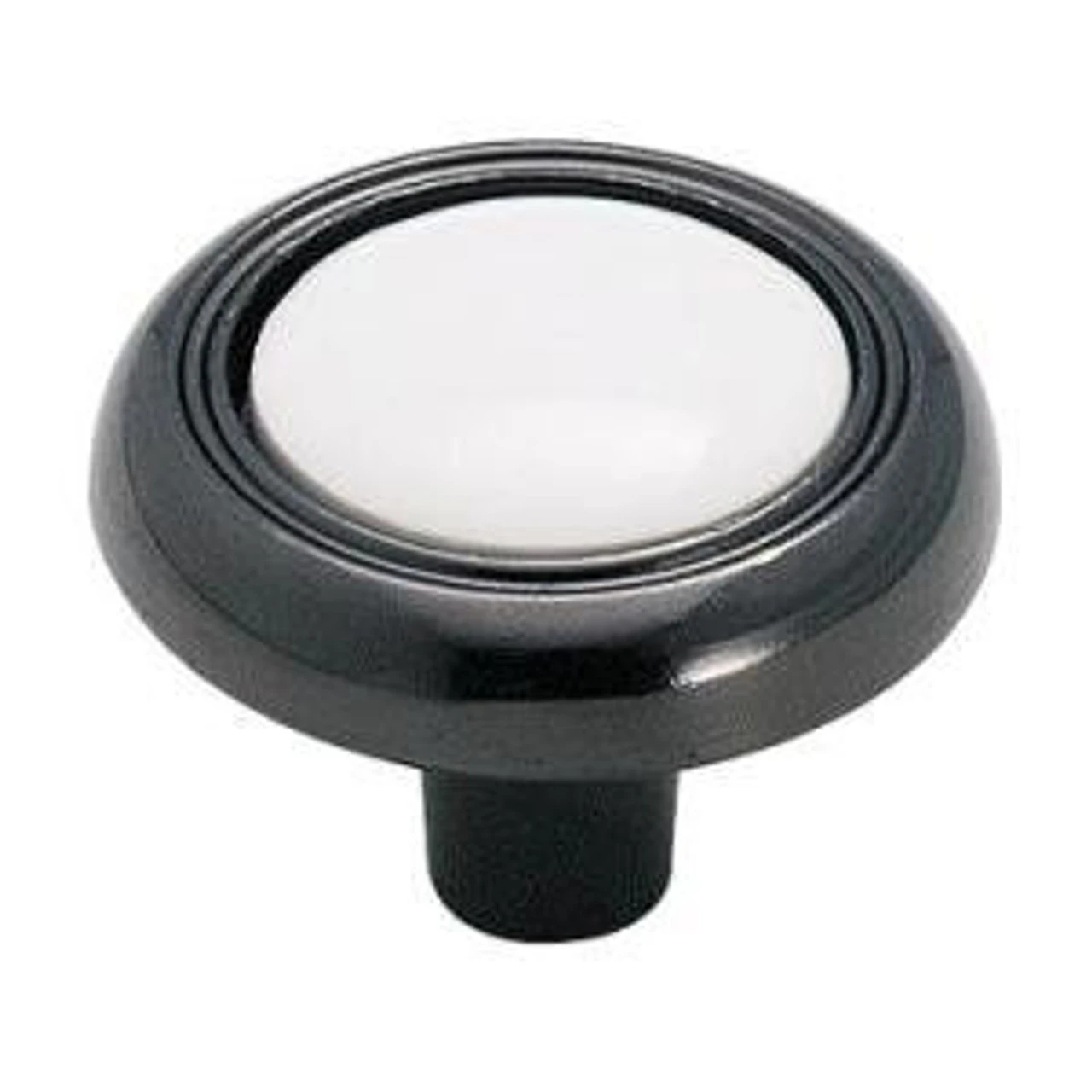 Amerock 1-1/4" White Acrylic Center Knob Dark Antique Brass 1 Amerock 1-1/4" White Acrylic Center Knob Dark Antique Brass