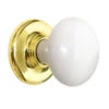 Amerock 1-3/8" Ensembles Porcelain Knob White With Bright Brass