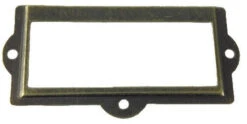 Antique Brass Metal Label Holder - 3 1/2" (1037)