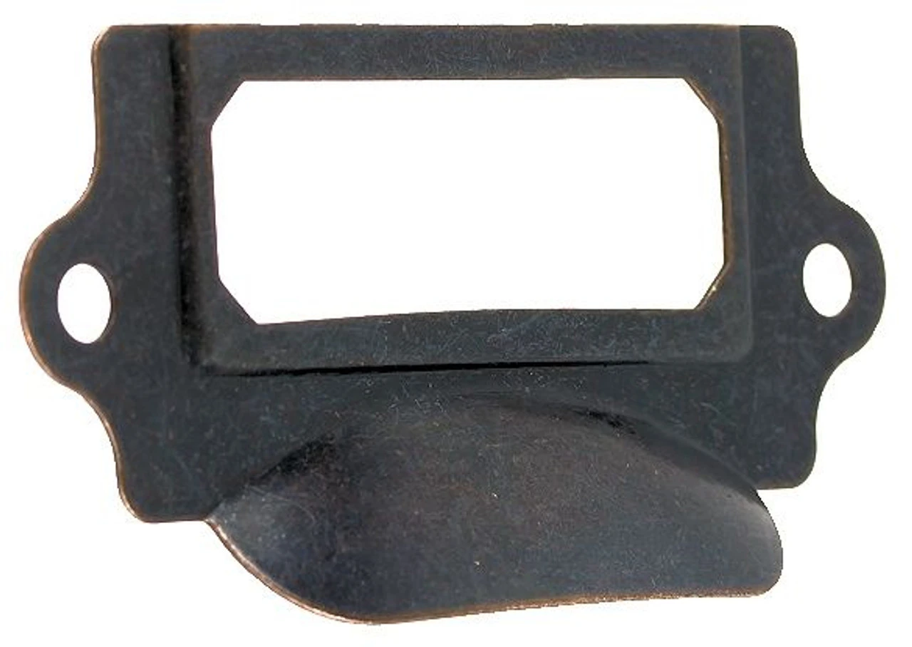 Antique Copper (Bronze) Cup Pull Label Holder - 3 1/4" (1299) 1 Antique Copper (Bronze) Cup Pull Label Holder - 3 1/4" (1299)