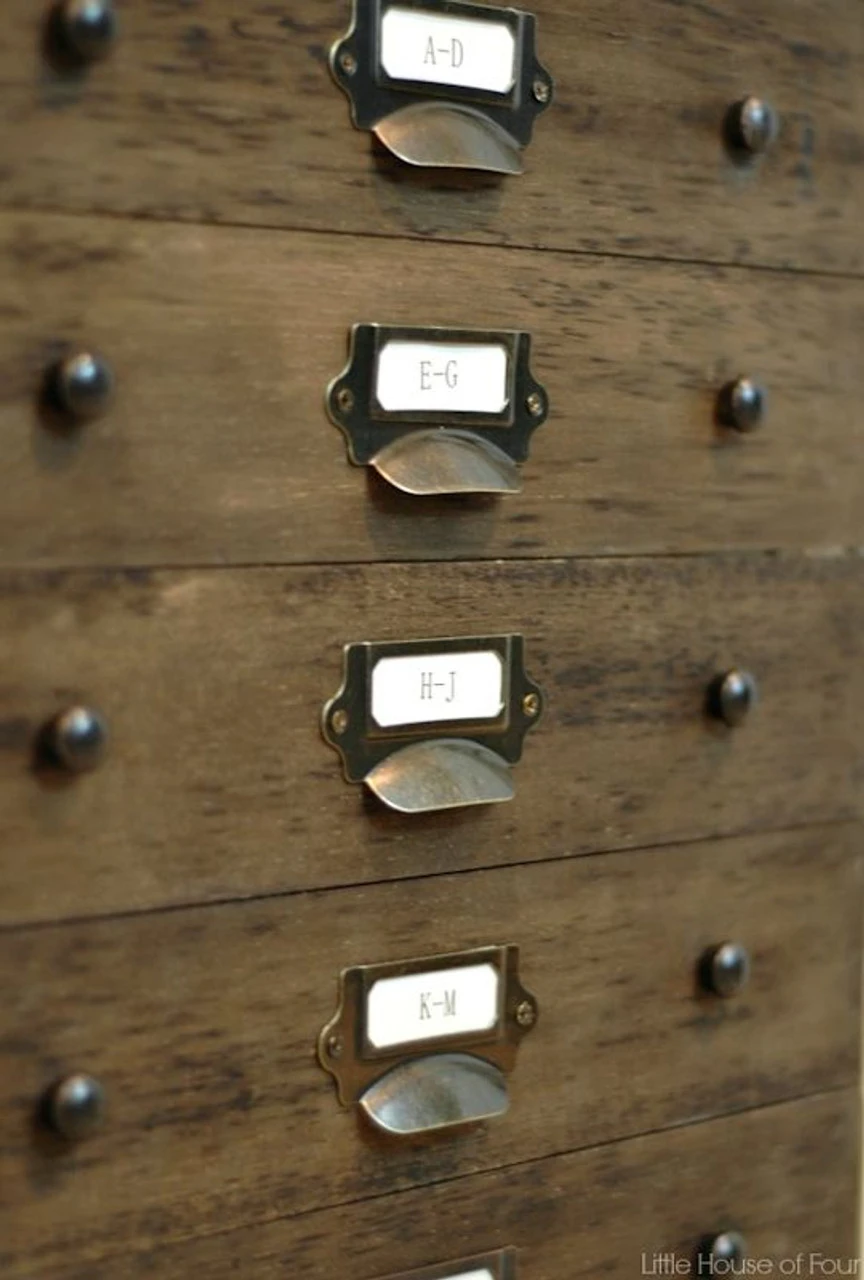 Antique Copper (Bronze) Cup Pull Label Holder - 3 1/4" (1299) 7 Antique Copper (Bronze) Cup Pull Label Holder - 3 1/4" (1299) - Image 7