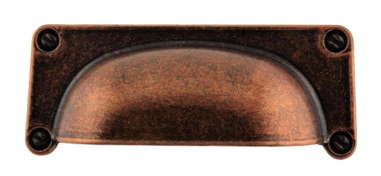 2-1/2" Country Store Farmhouse Cup Pull Antique Copper 2 2-1/2" Country Store Farmhouse Cup Pull Antique Copper - Image 2