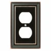 Architect Single Duplex Outlet Cover Plate Oil Rubbed Bronze W10086-OB-UP