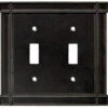 Liberty Arts & Crafts Double Switch Wall Plate - Soft Iron (144062)