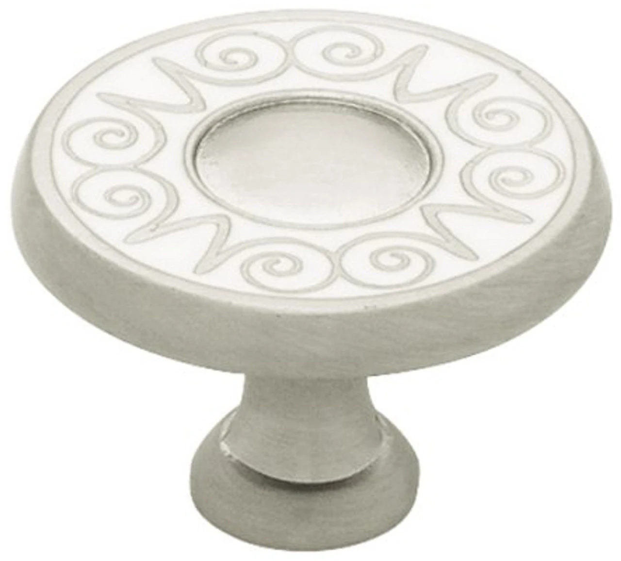 Liberty AS-IS 1-3/8" Atlantis Two Tone Knob Satin Nickel 1 Liberty AS-IS 1-3/8" Atlantis Two Tone Knob Satin Nickel