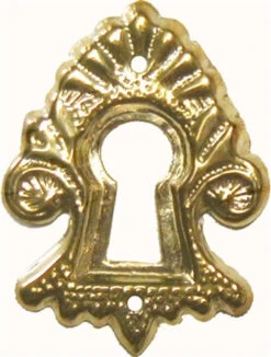 Victorian Style Stamped Brass Keyhole Cover