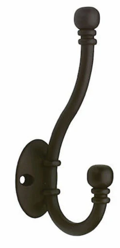 Ball End Two Prong Coat Hook 5 1/8" - Dark Oil Rubbed Bronze P2669-OB