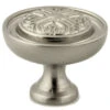 1-3/16" Baroque Scroll Work Knob Brushed Satin Nickel