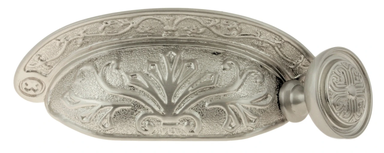 1-3/16" Baroque Scroll Work Knob Brushed Satin Nickel 4 1-3/16" Baroque Scroll Work Knob Brushed Satin Nickel - Image 4
