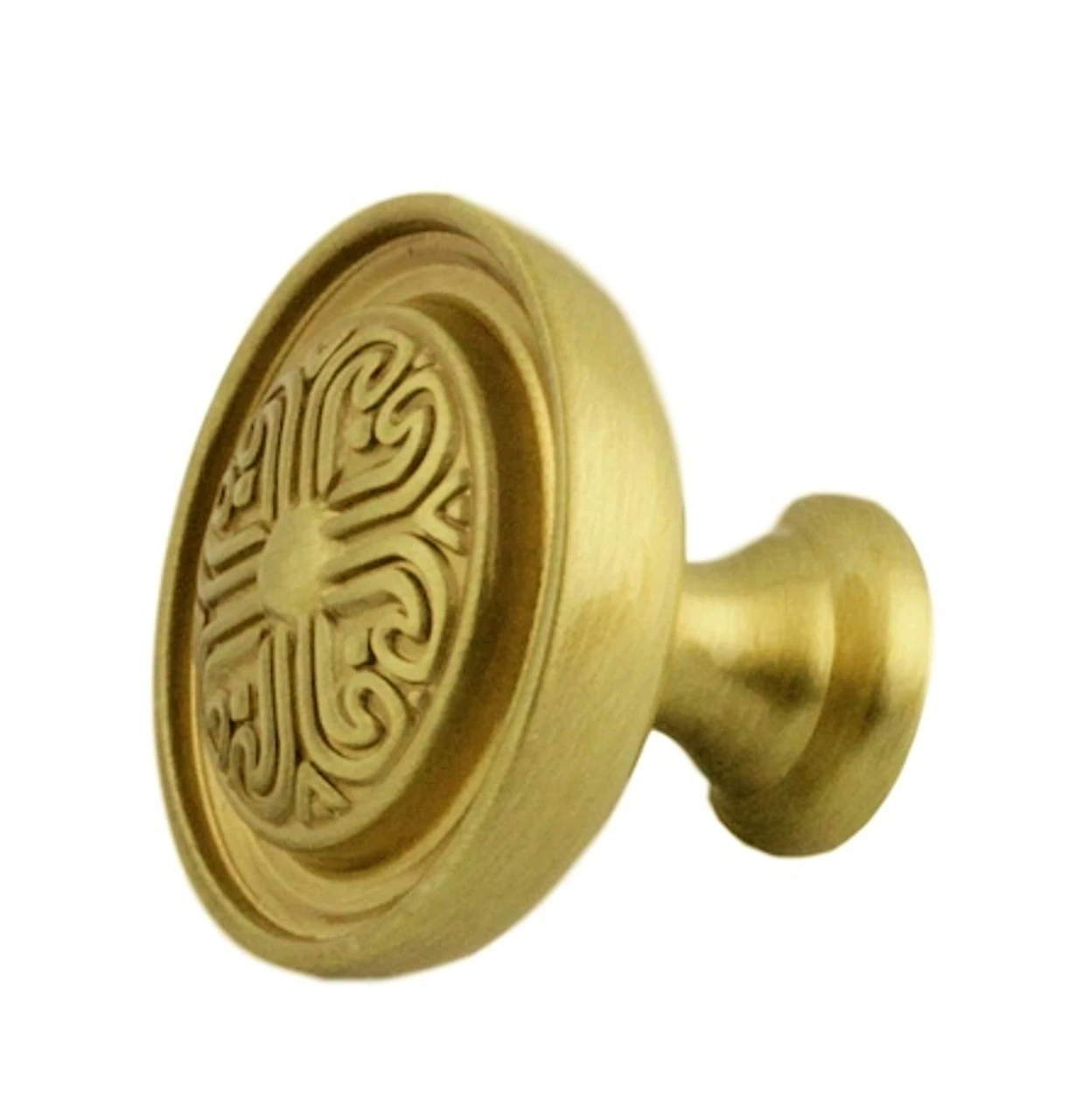 1-3/16" Baroque Scroll Work Knob Satin Brass 1 1-3/16" Baroque Scroll Work Knob Satin Brass