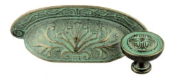 1-3/16" Baroque Scroll Work Design Knob Verdigris -D'Lawless Hardware Shop baroque scroll work design 30mm verdigris knob 9 09492.1657897458
