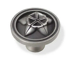 Liberty 1-1/2" Pansy With Leaves Knob Brushed Satin Pewter