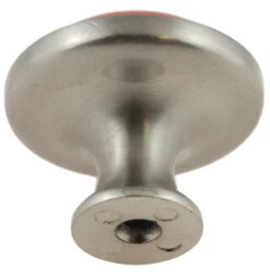 Liberty 1-3/8" Betsy Fields Knob Satin Nickel With Red Earth Terra Cotta Ceramic Insert -D'Lawless Hardware Shop betsy field satin nickel red earth terra cotta ceramic knob lq pbf454y red c 23 41308.1658159465