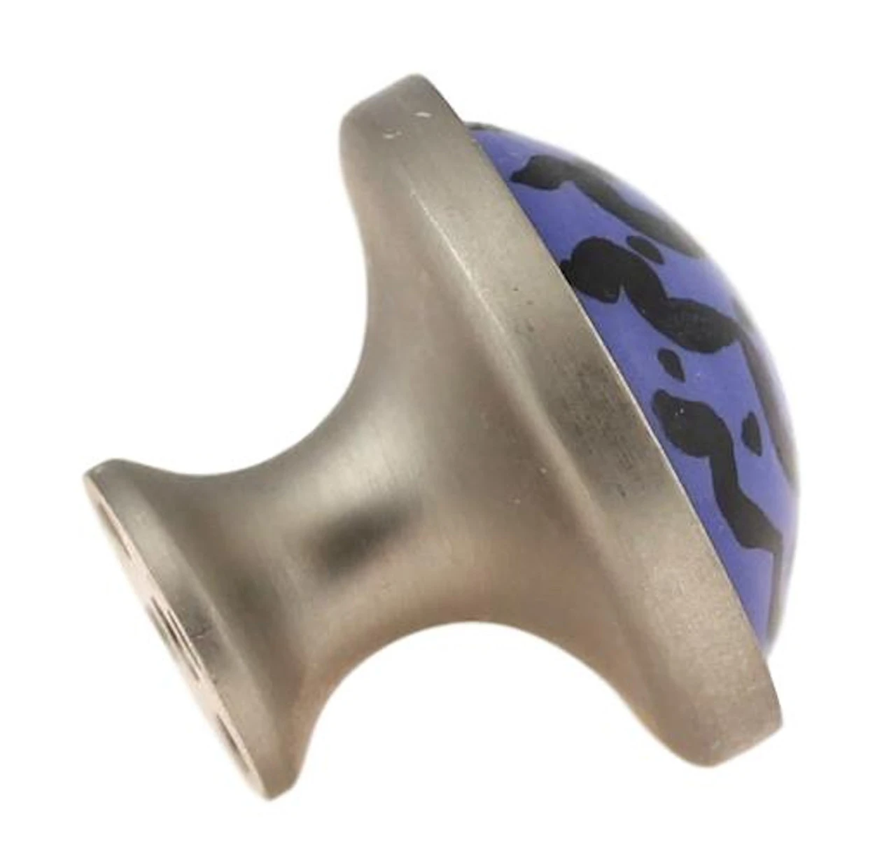 Liberty 1-1/4" Wave Knob Blue With Satin Nickel 2 Liberty 1-1/4" Wave Knob Blue With Satin Nickel - Image 2