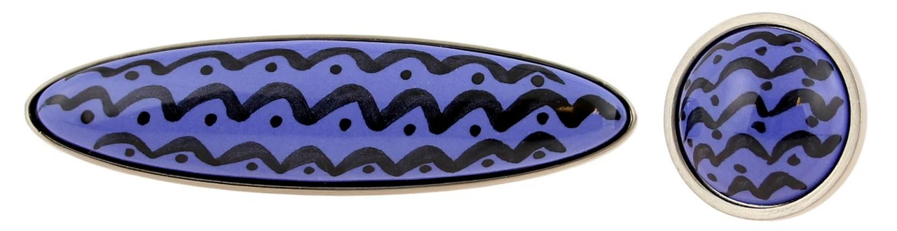 Liberty 1-1/4" Wave Knob Blue With Satin Nickel 5 Liberty 1-1/4" Wave Knob Blue With Satin Nickel - Image 5