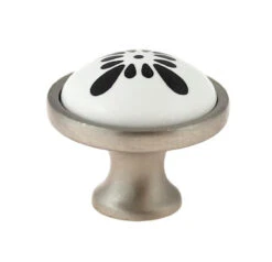 Liberty 1-1/4" Cupboard Collection Black Petal Design Knob Satin Nickel -D'Lawless Hardware Shop betsy fields design black petal cupboard knob 1 1 4 085 03 0786 cb pbf650t bl c 50 25172.1644603882