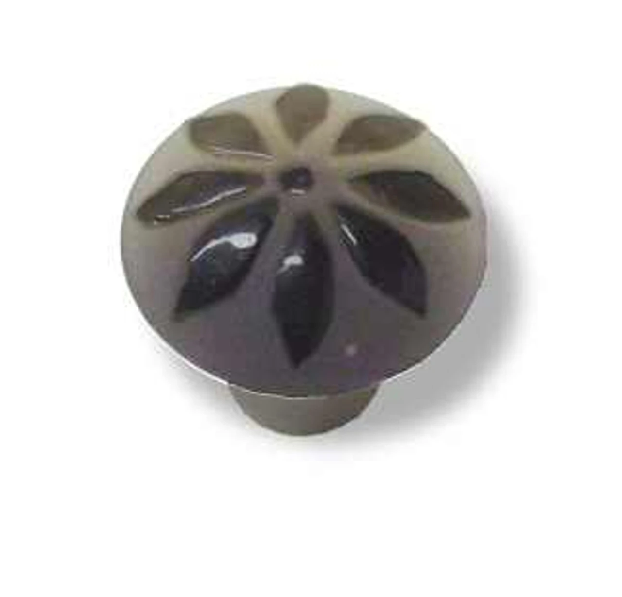 Liberty 1-3/8" Glass Flower Knob Smoke With Satin Nickel 1 Liberty 1-3/8" Glass Flower Knob Smoke With Satin Nickel