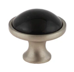 Liberty 1-3/8" Black Ceramic Insert Knob Brushed Pewter -D'Lawless Hardware Shop betsy fields knob brushed pewter w black ceramic insert 35mm l pbf454 bl c 13 86770.1644443328
