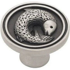 Liberty 1-3/8" SeaSide Cottage Pisces Fish Knob Brushed Satin Pewter