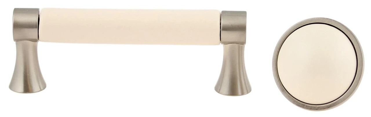 Liberty 3" Bisque Ceramic Insert Pull Brushed Satin Pewter 3 Liberty 3" Bisque Ceramic Insert Pull Brushed Satin Pewter - Image 3