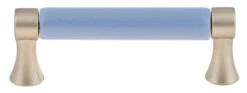 Liberty 3" Light Blue Ceramic Center Pull Brushed Pewter