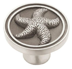 Liberty 1-3/8" SeaSide Cottage Starfish Knob Brushed Satin Pewter