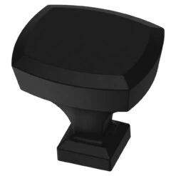 Liberty 1-1/4" Beveled Knob Flat Black