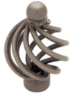Liberty 1-1/3" Forged Iron Collection Bird Cage Knob With Ball Top Antique Pewter