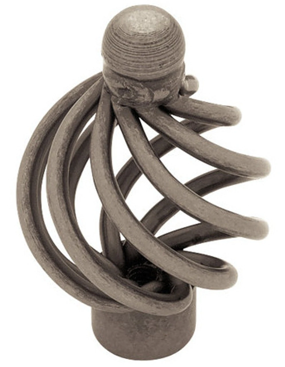 Liberty 1-1/3" Forged Iron Collection Bird Cage Knob With Ball Top Antique Pewter 1 Liberty 1-1/3" Forged Iron Collection Bird Cage Knob With Ball Top Antique Pewter