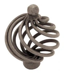 Liberty 1-9/16" Forged Iron Collection Bird Cage Knob Ball Top Antique Pewter