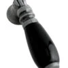 2-5/8" Teardrop Pendant Pull Black Ceramic & Antique Pewter