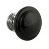 1-3/8" Ceramic Knob Black With Chrome Base