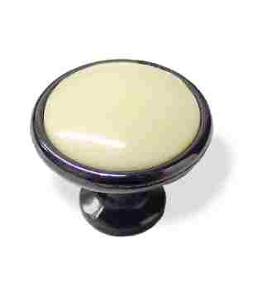 Amerock 1-1/4" Knob Black Chrome With Ivory Center 1 Amerock 1-1/4" Knob Black Chrome With Ivory Center