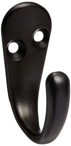 2-PACK Liberty - Single Prong Robe Hook - Flat Black