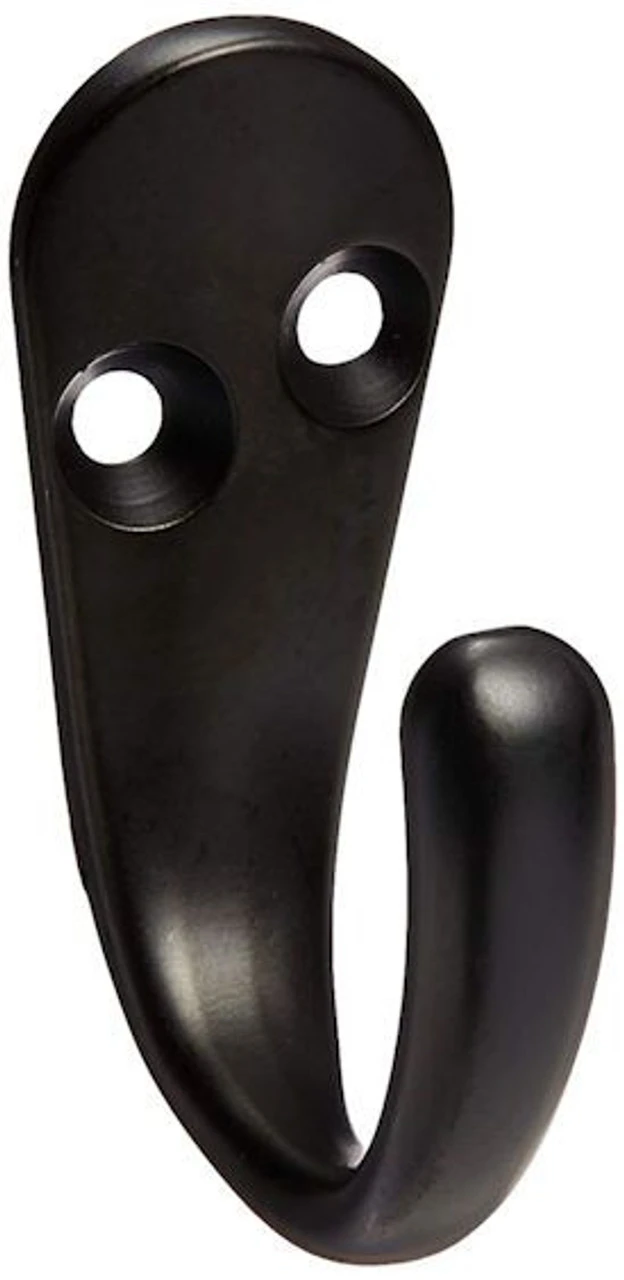 2-PACK Liberty - Single Prong Robe Hook - Flat Black 1 2-PACK Liberty - Single Prong Robe Hook - Flat Black