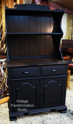 2-1/2" Country Store Cup Pull Matte Black -D'Lawless Hardware Shop black hutch with black cup pulls 1 39938.1658242047