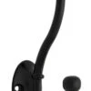 Ball End 5 1/8" Two Prong Coat Hook - Flat Black P2669BLK