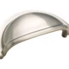 Amerock 3" Solid Brass Cup Pull Sterling Nickel