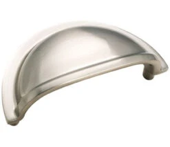 Amerock 3" Solid Brass Cup Pull Sterling Nickel