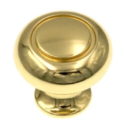 (25-Pack) 1-1/4" Ring Knob Polished Brass