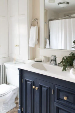 Butt Hinge - Brass Plated - 2" X 1-1/2" H11-H537DBP2 -D'Lawless Hardware Shop brass and blue bathroom makeover 1 69495.1659383286