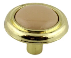 Liberty 1-1/4" Almond Ceramic Center Knob Brass Plated