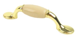Liberty 3" Almond Ceramic Center Pull Brass Plated