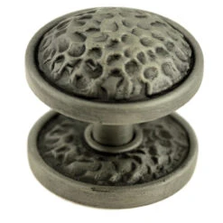 Liberty 1-7/16" Hammered Knob With Backplate Brushed Satin Pewter
