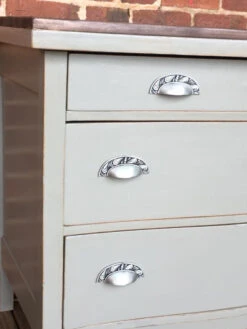 Liberty 3" Paisley Cup Pull Brushed Satin Pewter -D'Lawless Hardware Shop brushed satin pewter paisley cup pulls on grey dresser 1 63627.1646761869