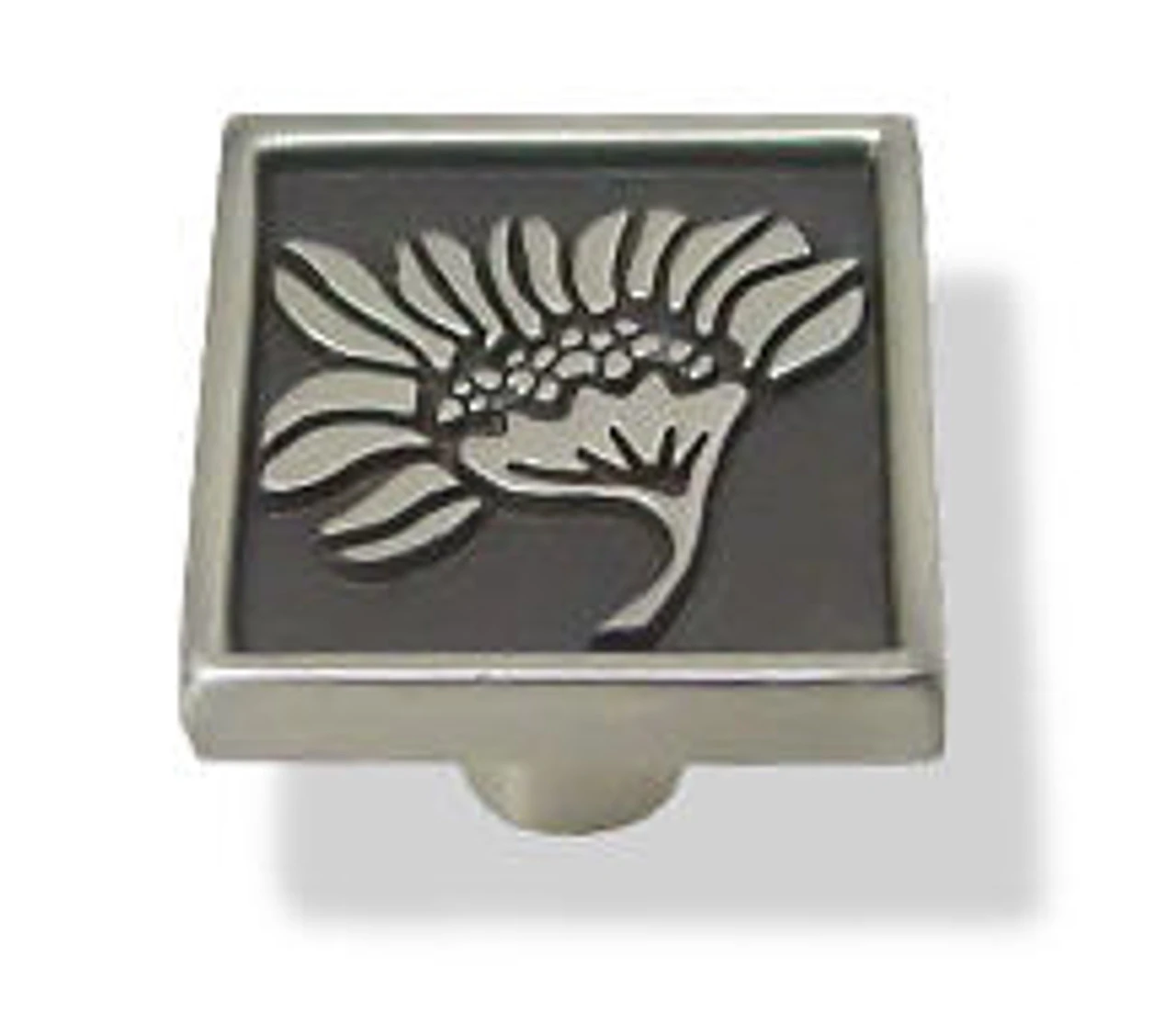 Liberty 1-1/8" Raised Flower Square Knob Brushed Satin Pewter 1 Liberty 1-1/8" Raised Flower Square Knob Brushed Satin Pewter